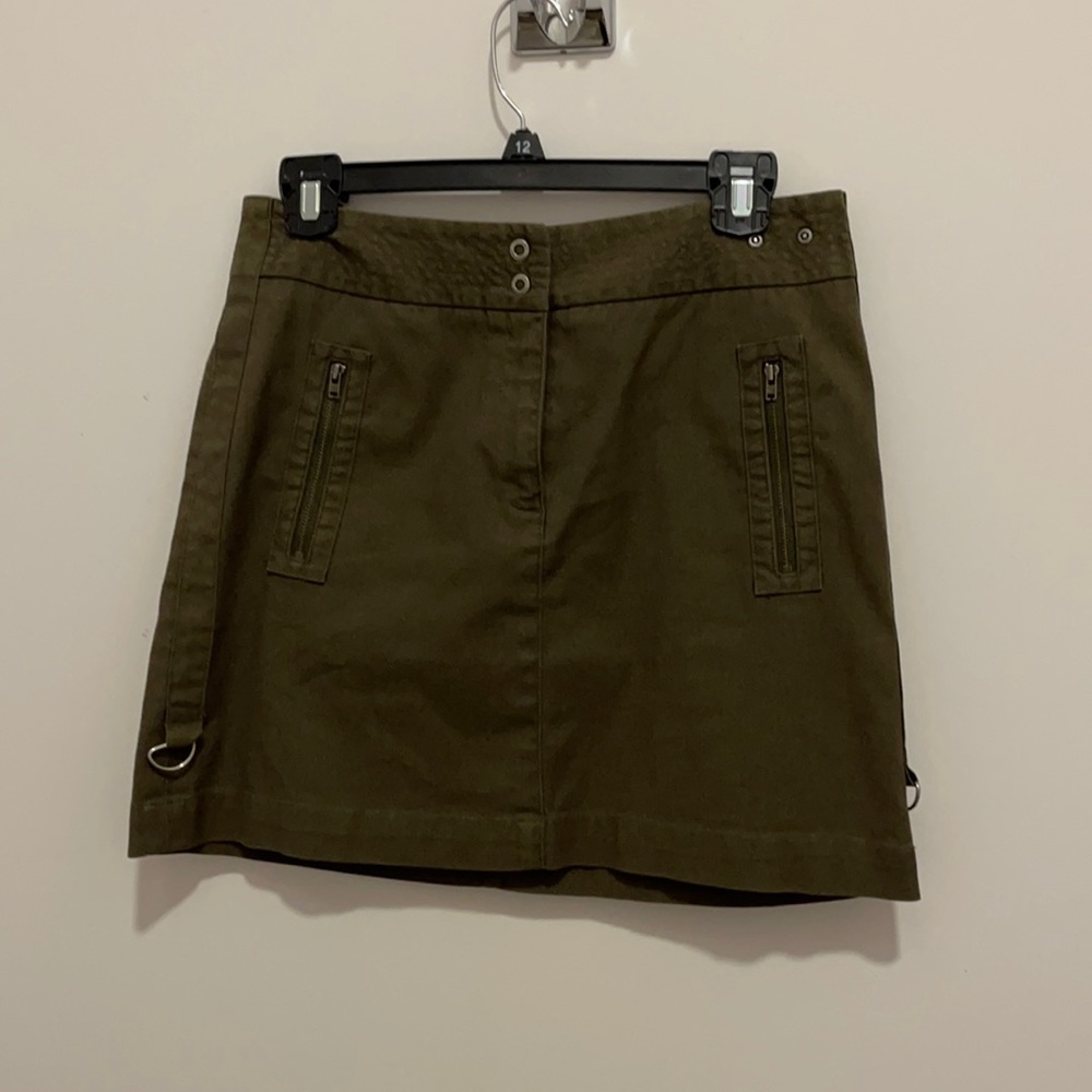 Army green skirt